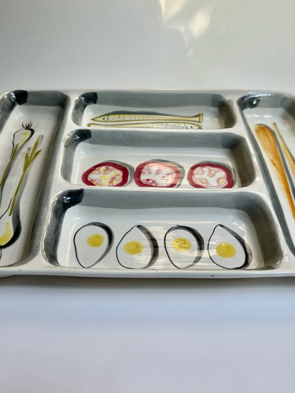 Italian MCM Hand Painted Art Pottery Tray